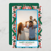 Botanisches Rotes & Grünes Folklorefestival Feiertagskarte (Vorne/Hinten)