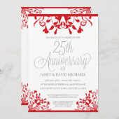Botanisches Rotes Jahr 25 Einladung (Vorne/Hinten)