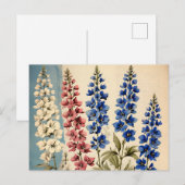 Botanisches Rustikales Delphinium Postkarte (Vorne/Hinten)