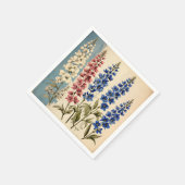 Botanisches Rustikales Delphinium Serviette (Ecke)
