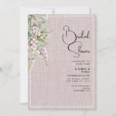 Botanisches rustikales Rosa Minze Brautparty Einladung (Vorderseite)