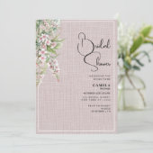 Botanisches rustikales Rosa Minze Brautparty Einladung (Stehend Vorderseite)