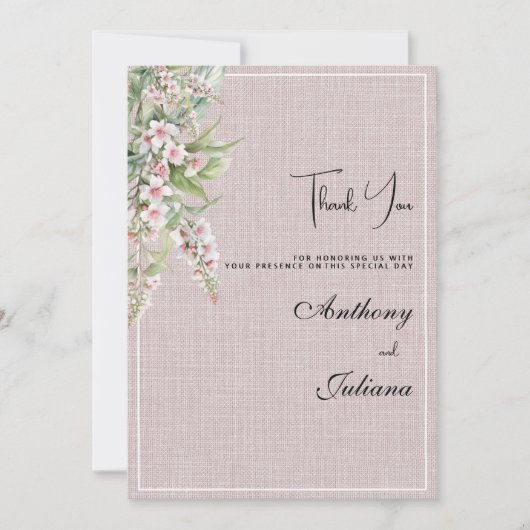 Botanisches rustikales Rosa Pink Minze Blüte Viele Einladung (Vorderseite)