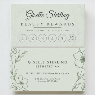 Botanisches Salbeigrün Esthetikerin Floral Treue Visitenkarte