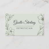 Botanisches Salbeigrün QR-Code Esthetikerin Floral Visitenkarte (Vorderseite)