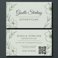 Botanisches Salbeigrün QR-Code Esthetikerin Floral