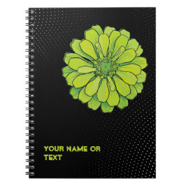 Botanisches Säuregrün: Die 'Neid'-Zinnia Pop Art Notizblock