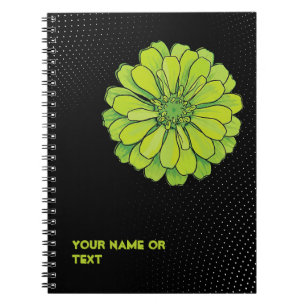 Botanisches Säuregrün: Die 'Neid'-Zinnia Pop Art Notizblock