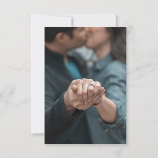 Botanisches Save the Date mit weißer Lunge Foto Ankündigung (Rückseite)