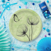 Botanisches Schmetterlingspapier Minimalistische B Pappteller (Party)