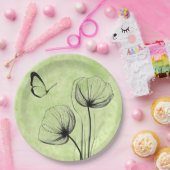 Botanisches Schmetterlingspapier Minimalistische B Pappteller (Party)