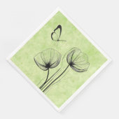 Botanisches Schmetterlingspapier Napkin - Kunst de Serviette (Ecke)