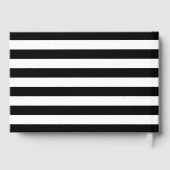 Botanisches Schwarz-weißes Streifen-Brautparty Gästebuch (Rückseite)