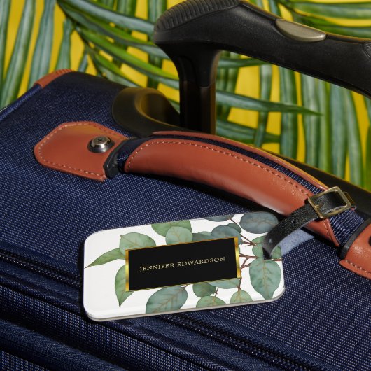 Botanisches, schwarzes Gold im botanischen Waterco Gepäckanhänger (Vorderseite Insitu 3)