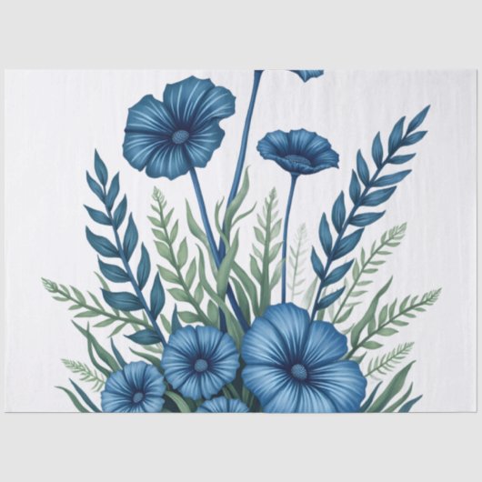 Botanisches Seidenpapier mit elegantem Blumendesig (Vorderseite)