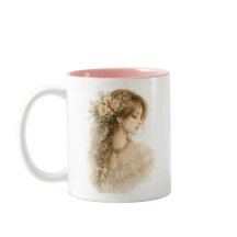Botanisches Seitenprofil Blumen-Mug