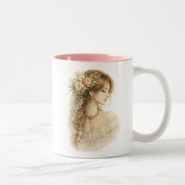 Botanisches Seitenprofil Blumen-Mug Zweifarbige Tasse