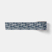 Botanisches Silber Blätter Vines Navy Blue Wall Satinband (Vorderseite)