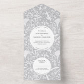 Botanisches Silbergrau-Muster All In One Einladung (Innen Boden)