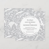 Botanisches Silbergrau-Muster Einladung (Vorne/Hinten)