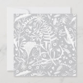 Botanisches Silbergrau-Muster Einladung (Rückseite)