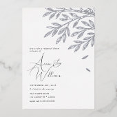 Botanisches Silver Leaf Probe Abendessen Folieneinladung (Vorderseite)