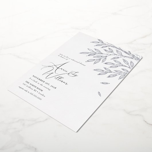 Botanisches Silver Leaf Probe Abendessen Folieneinladung (Gedreht)