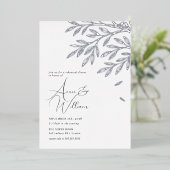 Botanisches Silver Leaf Probe Abendessen Folieneinladung (Stehend vorne)