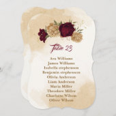 Botanisches Sitzdiagramm aus Maroon-Beige Einladung (Vorne/Hinten)