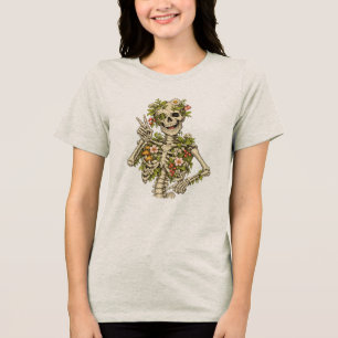 Botanisches Skelett-Friedenspose – Der Humor der N Tri-Blend Shirt