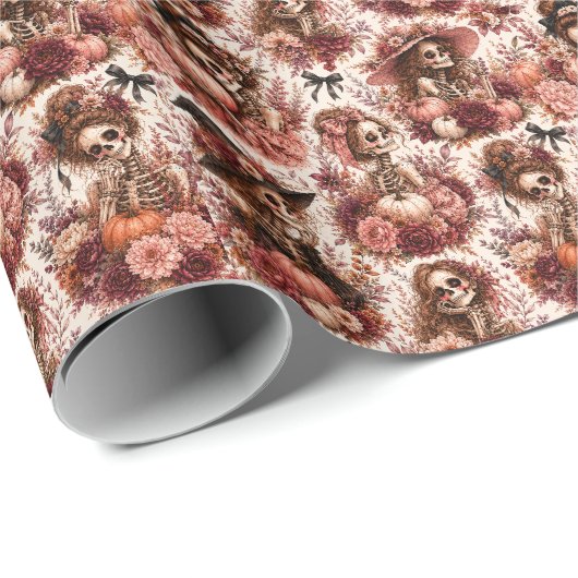 Botanisches Skelett Geschenkpapier (Rolleneckpunkt)