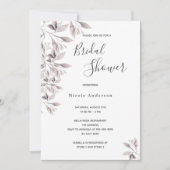 botanisches Skript-Brautparty der Dusty-Rose Einladung (Vorderseite)