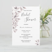 botanisches Skript-Brautparty der Dusty-Rose Einladung (Stehend Vorderseite)