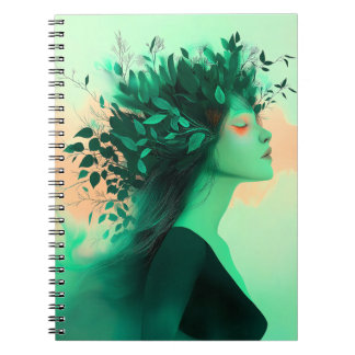 Botanisches Smaragd-Frauen-Notizbuch Notizblock