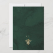 Botanisches Smaragd- und Goldelegantes Hochzeit Einladung (Rückseite)