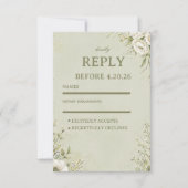 Botanisches Soft Sage RSVP Karte (Vorderseite)