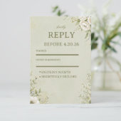 Botanisches Soft Sage RSVP Karte (Stehend Vorderseite)