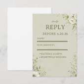 Botanisches Soft Sage RSVP Karte (Vorne/Hinten)