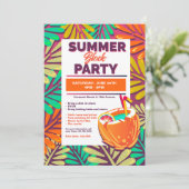 Botanisches SommerParty Einladung (Stehend Vorderseite)