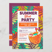 Botanisches SommerParty Einladung (Vorne/Hinten)