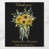 BOTANISCHES SONNENBLUMENETIKETT WEINETIKETT (Einzelnes Label)