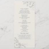 Botanisches Staubblau-Hochzeitsprogramm Programm (Rückseite)