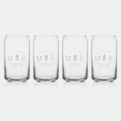 Botanisches Stem-Hochzeitmonogramm Dosenglas (Vorderseite)