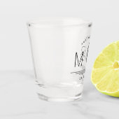 Botanisches Stem-Hochzeitmonogramm Schnapsglas (Links)