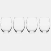 Botanisches Stem-Hochzeitmonogramm Weinglas Ohne Stiel (Links)