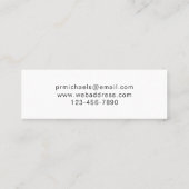 Botanisches Sukkulat mit Hübschem Skript Mini Visitenkarte (Rückseite)