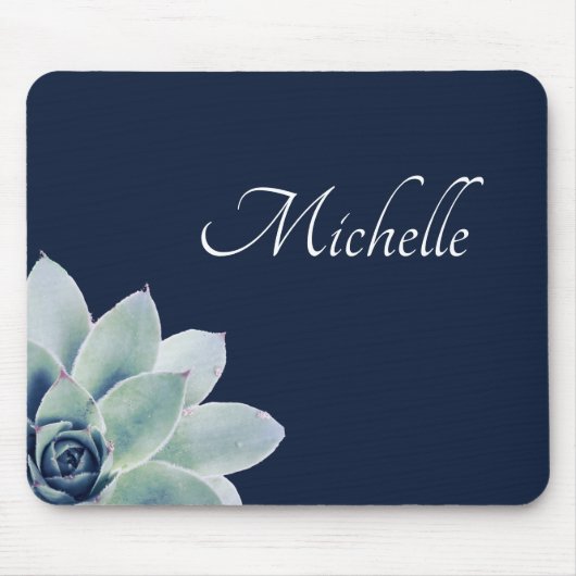 Botanisches Sukkulentum Elegantes Grün Mousepad (Vorne)