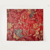 Botanisches Tapestes - Blumenmuster auf Rot Wandteppich (Vorderseite (Horizontal))