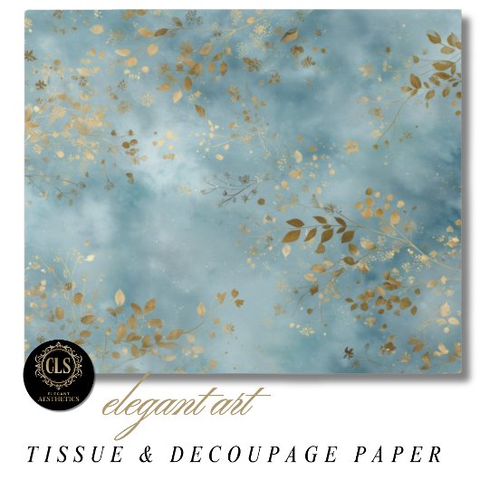 Botanisches Teal-Goldblatt-Design Seidenpapier