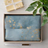Botanisches Teal-Goldblatt-Design Seidenpapier (Geschenk)